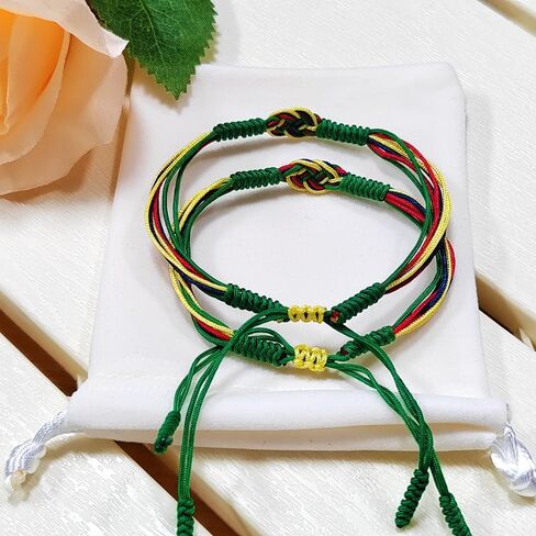 2PCS Country Flag Code Infinity String Bracelet Boho Style Rope Rope Surfer Bracelets Lucky and Protection for Women Men in Kuwait
