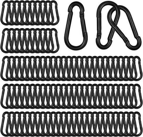 40 PCS 2.36'' Spring Snap Hook Carabiner, M6 1/4 Inch Galvanized Silver Steel Carabiner Clip, Small Carabiner Clip 260LBS Holding Capacity Quick Link Clip Keychain for Hammock Dog Leash & Camping Gym in Kuwait