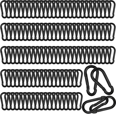 40 PCS 2.36'' Spring Snap Hook Carabiner, M6 1/4 Inch Galvanized Silver Steel Carabiner Clip, Small Carabiner Clip 260LBS Holding Capacity Quick Link Clip Keychain for Hammock Dog Leash & Camping Gym in Kuwait