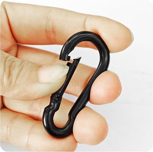 10pcs M5 Metal Carabiner Clips ، 1.97 بوصة السنانير المفاجئة الربيع ، موصلات الارتباط السريع لمقود الكلاب ، أرجوحة ، معدات التخييم وسلسلة المفاتيح ، الأسود in Saudi Arabia
