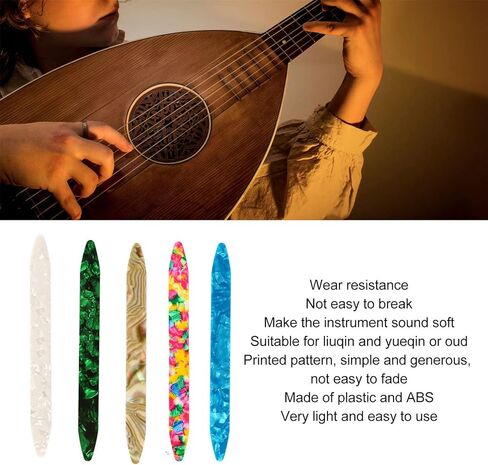 5pcs المهنية القياسية العود اختيار نمط ABS نمط المطبوعة العود المطبوع مجموعة plectrum لأدوات السلسلة in Saudi Arabia