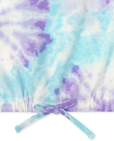 The Children's Place,Girls,Short Sleeve Tie Front Top,Tie Dye/Icons/Pink 3-Pack,X-Small in Saudi Arabia
