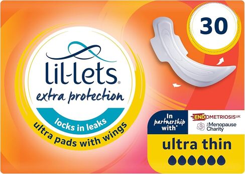 Lil-Lets Extra Protection Maxi Pads X 30 (3 Pack), with Wings, for Extremely Heavy Flow Periods and Perimenopause in Saudi Arabia