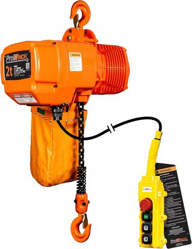 Prowinch 4400 Lbs 2 Ton Electric Chain Hoist 3 Phase 208V-240/440-480V -20 ft Lifting Height, H3 Duty Class, G100 Chain for Heavy-Duty Lifting, Ceiling pulley, Warehouse Garage, Attic & Industrial Use in Kuwait
