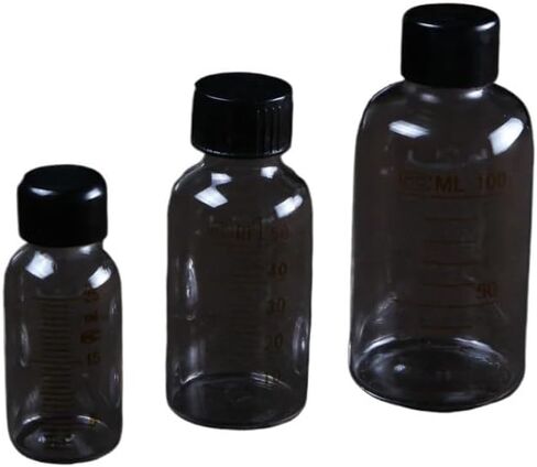 زجاجات المصل الزجاجية المعايرة المختبرية أو زجاجات كاشف زجاجية دوران مع أغطية برغي متدربة (50 مل 5pcs) in Kuwait