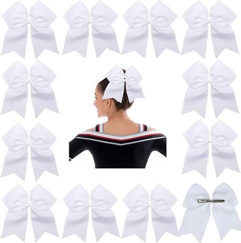 Hipheer 12Pcs 8" Large cheer bows with alligator clips for Teen Girls Softball Cheerleader Sports in Kuwait