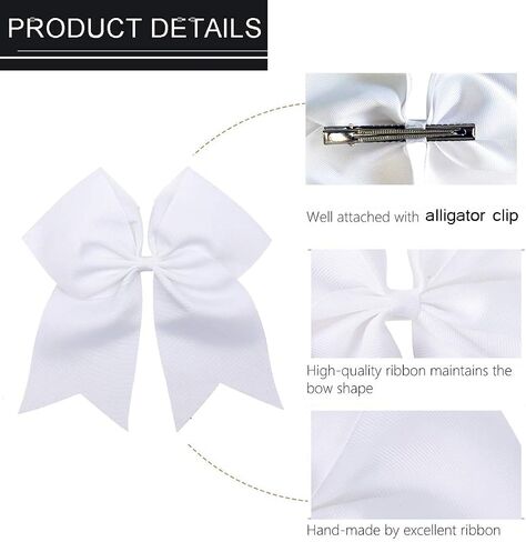 Hipheer 12Pcs 8" Large cheer bows with alligator clips for Teen Girls Softball Cheerleader Sports in Kuwait