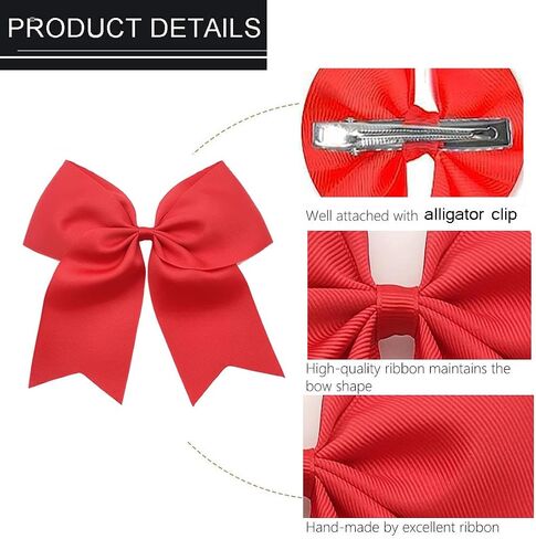 Hipheer 12Pcs 8" Large cheer bows with alligator clips for Teen Girls Softball Cheerleader Sports in Kuwait