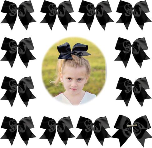 Hipheer 12Pcs 8" Large cheer bows with alligator clips for Teen Girls Softball Cheerleader Sports in Kuwait