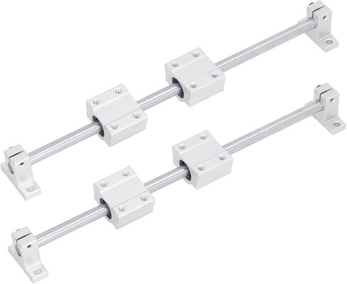 Aramox Linear Bearing Slide Set Stable and Durable for Electronic Equipment Rods,Easy Installation for Engraving Machine and Woodworking Machinery, Made of GCr15 Carbon Steel (10‑400) in Kuwait