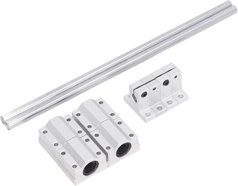 Aramox Linear Bearing Slide Set Stable and Durable for Electronic Equipment Rods,Easy Installation for Engraving Machine and Woodworking Machinery, Made of GCr15 Carbon Steel (10‑400) in Kuwait