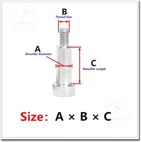 φ4mm×M3×20mm-10pcs 304 Stainless Steel Hexagon Socket Shoulder Bolts,4mm Shoulder Diameter, 20mm Shoulder Length, Thread Size M3-0.5mm in Kuwait