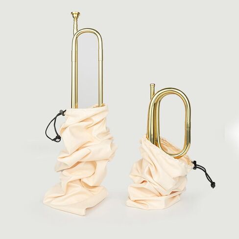 Brass Bugle Instruments Bag,Storaging Accessory,Brass Instrument with Drawstring Closure,Bugle Pouch for School Band, L in Kuwait