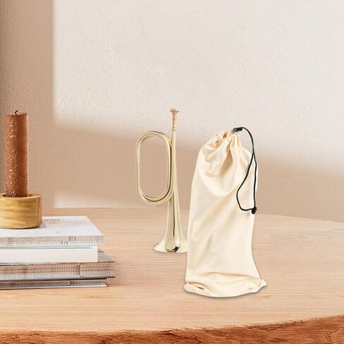 Brass Bugle Instruments Bag,Storaging Accessory,Brass Instrument with Drawstring Closure,Bugle Pouch for School Band, L in Kuwait