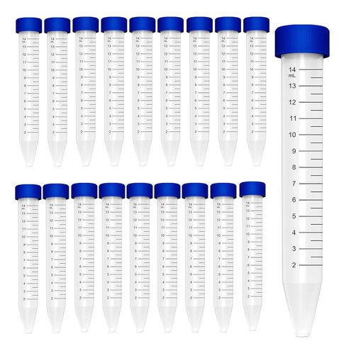 أنابيب الطرد المركزي المخروطي 15ML ، 25 ٪/حزمة أنبوب اختبار بلاستيكي معقم ، أغطية برغي زرقاء ، حاوية بولي بروبيلين ، خط متدرج أسود ، علامات منطقة الكتابة البيضاء ، غير الذروة ، dnase/rnase in Kuwait