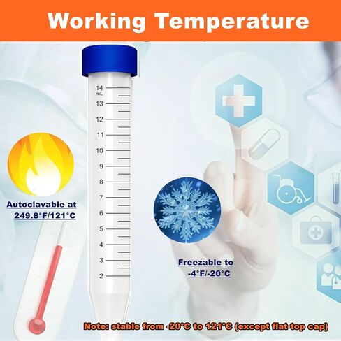 أنابيب الطرد المركزي المخروطي 15ML ، 25 ٪/حزمة أنبوب اختبار بلاستيكي معقم ، أغطية برغي زرقاء ، حاوية بولي بروبيلين ، خط متدرج أسود ، علامات منطقة الكتابة البيضاء ، غير الذروة ، dnase/rnase in Kuwait