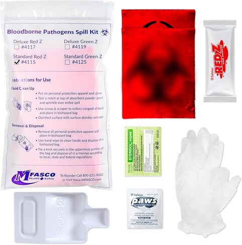 MFASCO Vomit & Bodily Fluid Clean Up Kit - Blood Spill Kits, Body Fluid Spill Kit - Comprehensive Cleanup Solution for Health Hazards and Ready First Aid Kit Spill Management in Saudi Arabia
