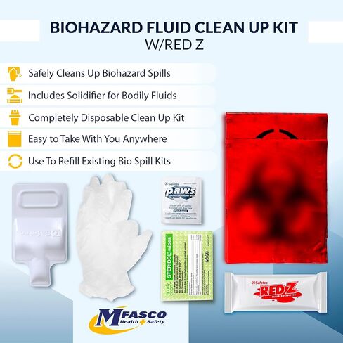 MFASCO Vomit & Bodily Fluid Clean Up Kit - Blood Spill Kits, Body Fluid Spill Kit - Comprehensive Cleanup Solution for Health Hazards and Ready First Aid Kit Spill Management in Saudi Arabia