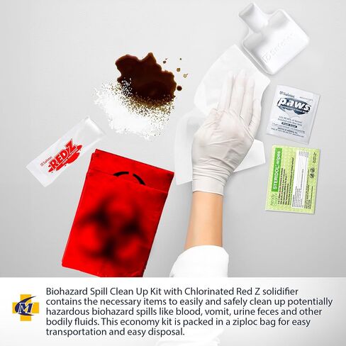 MFASCO Vomit & Bodily Fluid Clean Up Kit - Blood Spill Kits, Body Fluid Spill Kit - Comprehensive Cleanup Solution for Health Hazards and Ready First Aid Kit Spill Management in Saudi Arabia