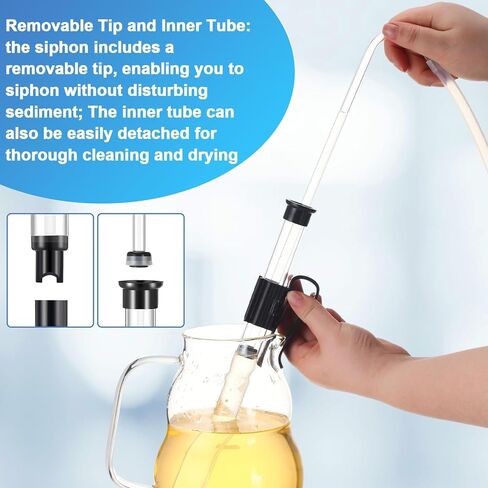 Auto Siphon Mini and Triple Scale Hydrometer, 6 Feet of Food Safe Tubing & Clamp and Plastic Test Jar, Brix and Gravity Test Kit for Wine, Home Brewing, Winemaking Kit, Liquid Transfer in Kuwait