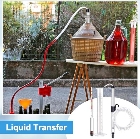 Auto Siphon Mini and Triple Scale Hydrometer, 6 Feet of Food Safe Tubing & Clamp and Plastic Test Jar, Brix and Gravity Test Kit for Wine, Home Brewing, Winemaking Kit, Liquid Transfer in Kuwait