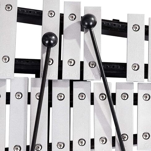 Giantex 27 ملاحظة Glockenspiel Xylophone ، أداة الإيقاع مع قاعدة خشبية و 27 مفتاحًا معدنيًا ، Alto Glockenspiel Xylophone للبالغين والأطفال- يشمل مقاطعين وحقيبة حمل in Kuwait