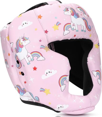Pink Boxing Headgear for Kids Teens Youth Age 3 to 12 Adjustable Boxing Unicorn Wrestling Head Gear Sparring Equipment for Kickboxing Muay Thai BJJ Karate Training Headgear in Saudi Arabia