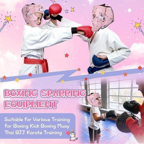 Pink Boxing Headgear for Kids Teens Youth Age 3 to 12 Adjustable Boxing Unicorn Wrestling Head Gear Sparring Equipment for Kickboxing Muay Thai BJJ Karate Training Headgear in Saudi Arabia