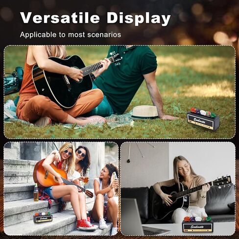 Black Guitar Pick Holder Organizer - حالة تخزين متينة للغيتار مع 6 اختيارات غيتار مجانية ، مربع عرض إكسسوارات الغيتار المدمجة للموسيقيين وعشاق الموسيقى in Saudi Arabia