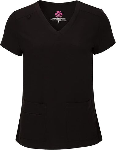 Natural Uniforms Women's Cool Stretch V-Neck Top and Cargo Pant Scrub Set with Regular and Petite Sizes in Saudi Arabia