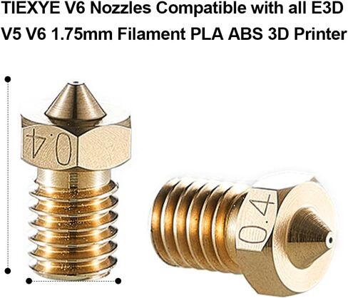16pcs V6 فوهات 0.4 مم متوافقة مع E3D V5 V6 Hotend ، V6 فوهة 0.4 مم متوافقة مع أي شيء I3 Mega A8 Prusa I3 Mk3/Mk3S 3D الطابعات النحاس in Kuwait