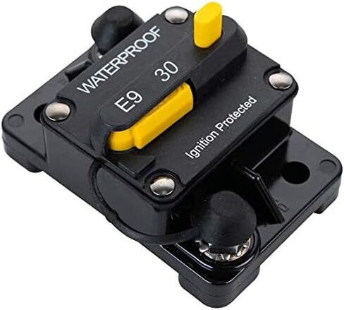 60Amp Circuit Breaker 30-300A with Manual Reset Trolling Motor Auto Car Marine Boat Bike Stereo Audio Terminal Inline Fuse Inverter for System Current Overload Protection 12V-48V DC Waterproof in Saudi Arabia