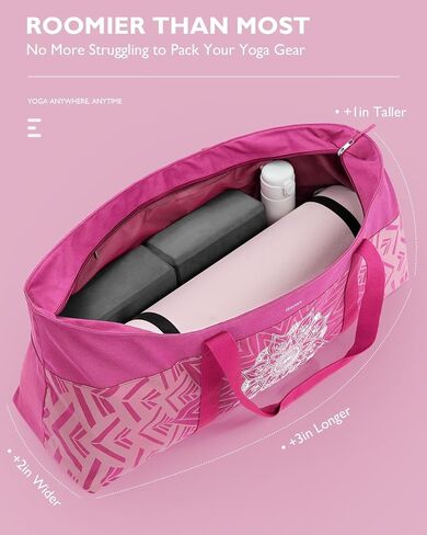 Gonex Yoga Mat Bag, Extra Large Canvas Gym Bag with Waterproof Pocket Metal Zipper, Fits Mat & Blocks, Stylish Yoga Mat Carrier for Women, Ideal for Yoga, Pilates, Workout, Travel in Saudi Arabia
