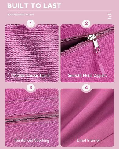 Gonex Yoga Mat Bag, Extra Large Canvas Gym Bag with Waterproof Pocket Metal Zipper, Fits Mat & Blocks, Stylish Yoga Mat Carrier for Women, Ideal for Yoga, Pilates, Workout, Travel in Saudi Arabia