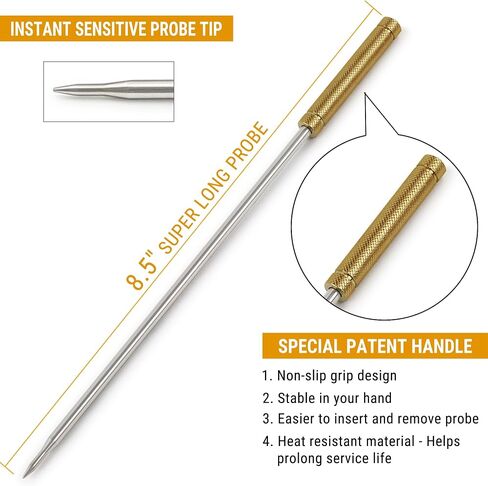 ThermoPro Stainless Steel Probe Replacement Stainless Meat Probe for TP08, TP17, TP20,TP21, TP22 (TPW02) in Kuwait