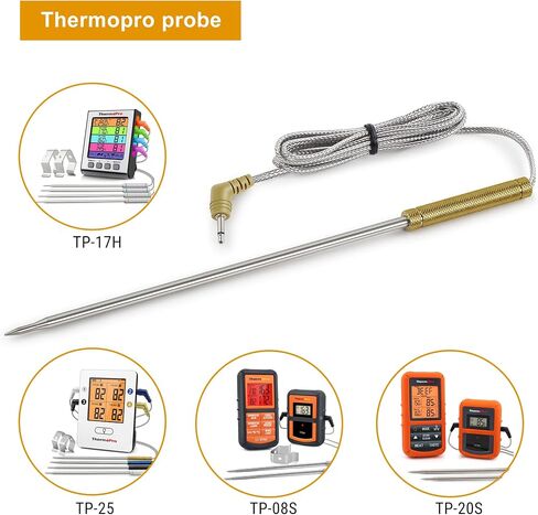 ThermoPro Stainless Steel Probe Replacement Stainless Meat Probe for TP08, TP17, TP20,TP21, TP22 (TPW02) in Kuwait