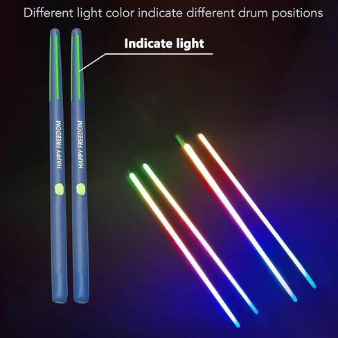 مجموعة أسطوانة الهواء الافتراضية ، عصي طبل الهواء الكهربائي بلوتوث RGB مع 8 صوت ، استشعار الحركة ثلاثية الأبعاد ، طبلات قابلة للشحن المحمولة ، للمبتدئين الأطفال البالغين in Kuwait