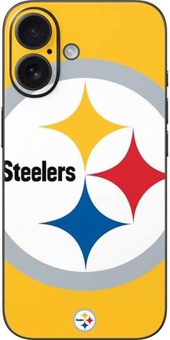Skinit Decal Phone Skin Compatible with iPhone 16 - Officially Licensed NFL Pittsburgh Steelers Black Blast Design in Kuwait