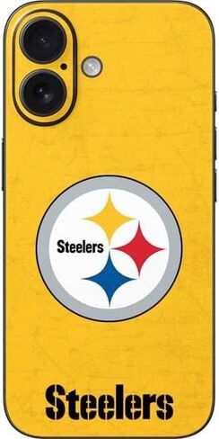 Skinit Decal Phone Skin Compatible with iPhone 16 - Officially Licensed NFL Pittsburgh Steelers Black Blast Design in Kuwait