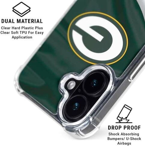 حالة Skinit Clear Phone Case متوافقة مع iPhone 16 - تصميم NFL Green Bay Packers مرخص رسميًا in Kuwait