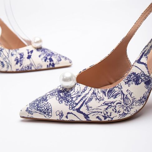 Satin Slingback Pump Shoes with 4 Inch Stiletto Heel in Saudi Arabia