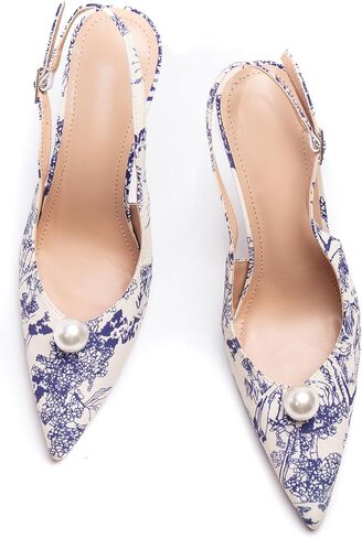 Satin Slingback Pump Shoes with 4 Inch Stiletto Heel in Saudi Arabia