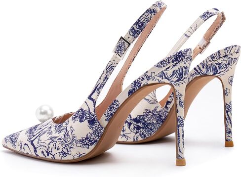 Satin Slingback Pump Shoes with 4 Inch Stiletto Heel in Saudi Arabia