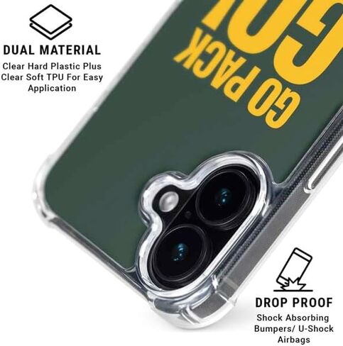 حالة Skinit Clear Phone Case متوافقة مع iPhone 16 - تصميم NFL Green Bay Packers مرخص رسميًا in Kuwait