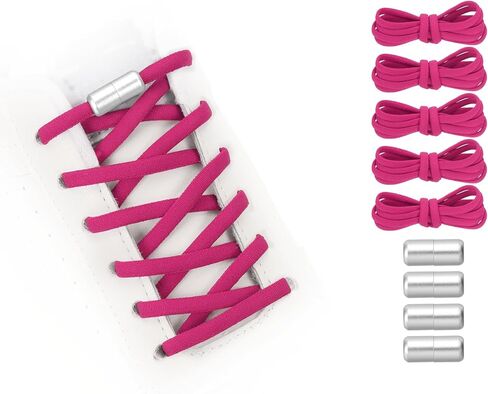 No Tie Shoelaces Tieless Elastic Shoe Laces Replacement, 39" with 4 Metal Locks Buckles Fit for Adults Sneakers Canvas Shoes (5Pcs, Navy Blue) in Kuwait