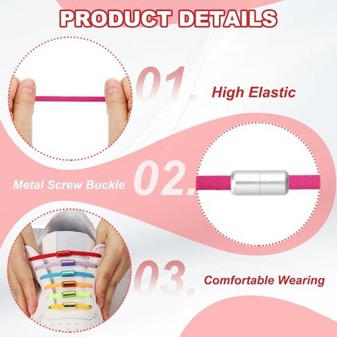 No Tie Shoelaces Tieless Elastic Shoe Laces Replacement, 39" with 4 Metal Locks Buckles Fit for Adults Sneakers Canvas Shoes (5Pcs, Navy Blue) in Kuwait