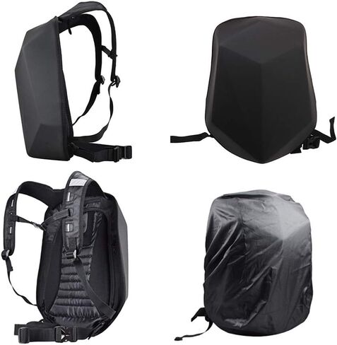 JFG RACING Motorcycle Backpack 30L,Universal Hard Shell Helmet Backpack Hardshell Riding Back Pack for Men Women - Imitation Carbon Fiber Black in Saudi Arabia