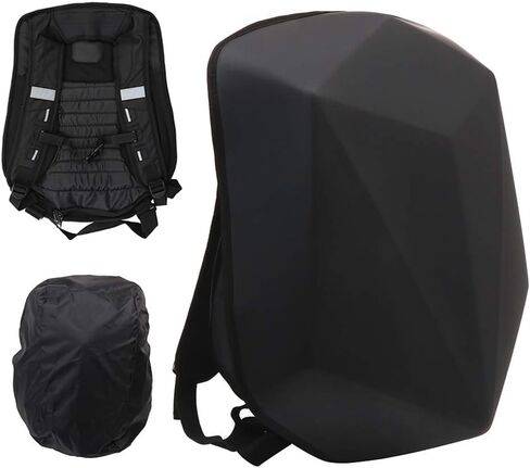 JFG RACING Motorcycle Backpack 30L,Universal Hard Shell Helmet Backpack Hardshell Riding Back Pack for Men Women - Imitation Carbon Fiber Black in Saudi Arabia