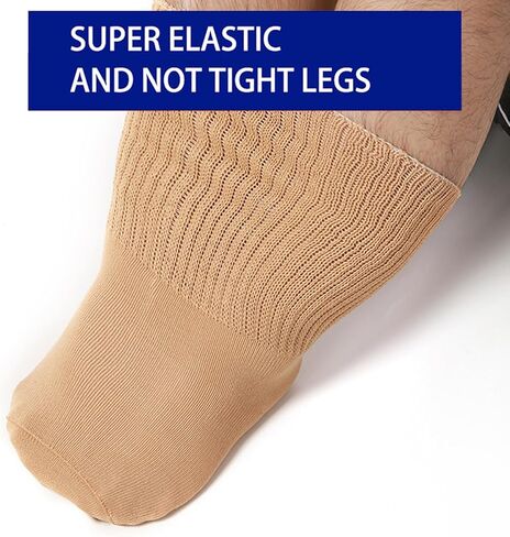 الجوارب الإضافية لعرض الجوارب المستشفى 1PAIR لعلاج البدانة ، الجوارب اللمفية المضادة للانزلاق. in Kuwait