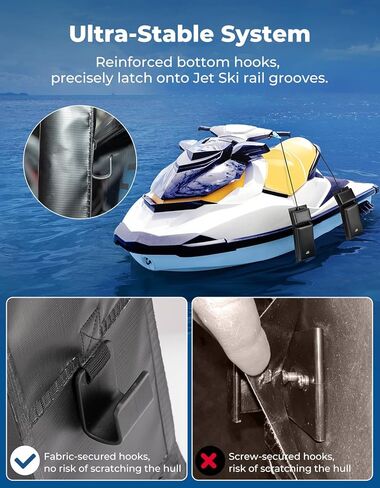 KEMIMOTO Jet Ski Fenders, PWC Bumpers with Boat Fender Clips & Fold-Fit Design, Ultra-Stable Marine-Grade Protection for Jet Skis, PWCs, and Watercraft in Kuwait